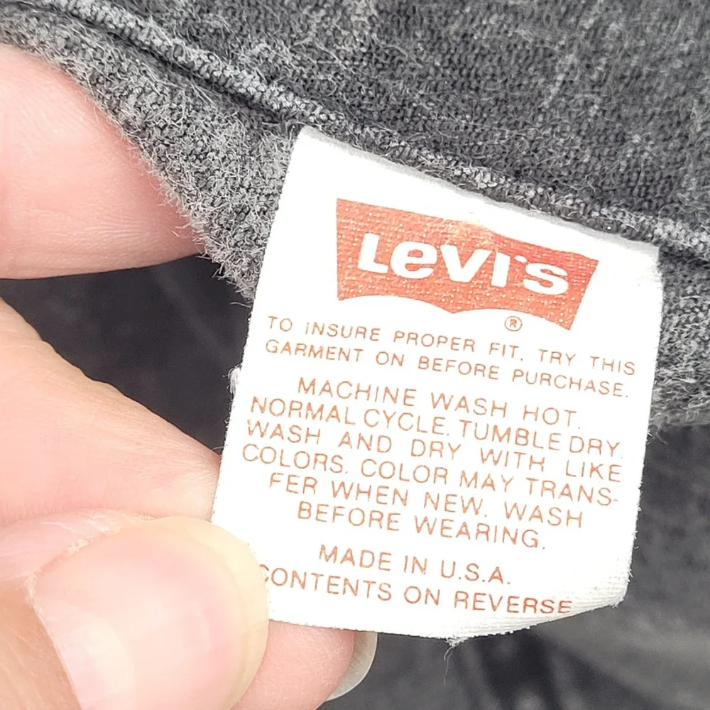 Vintage 80s Levis Denim Jacket Gray Acid Wash Mens Trucker Jean Jacket USA Small - Picture 4 of 15